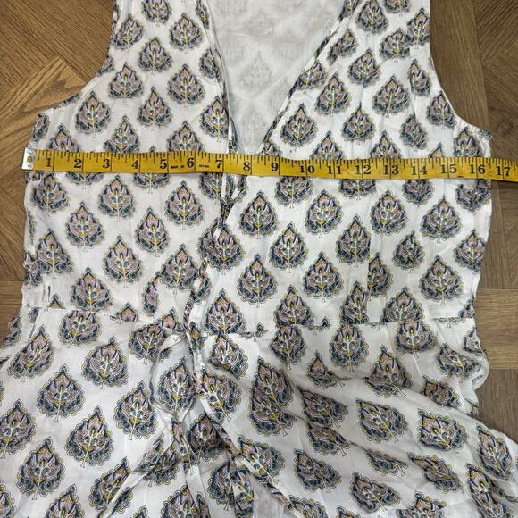 Roller Rabbit Printed Wrap Dress Midi Boho Lightweight Blue White Womens Size XS - Picture 6 of 9